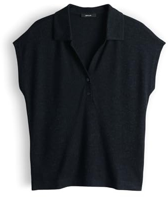 OPUS Damen Kurzarmshirt | Weiches Poloshirt aus ECOVERO™ Viskosemix Coal Blue, 38