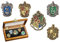 The Noble Collection Hogwarts House Pins by Set of 5 Metal, Hand-Enamelled House Pin Badges Supplied in a Wooden Display Case - Officially Licensed Harry Potter Movie Collectable
