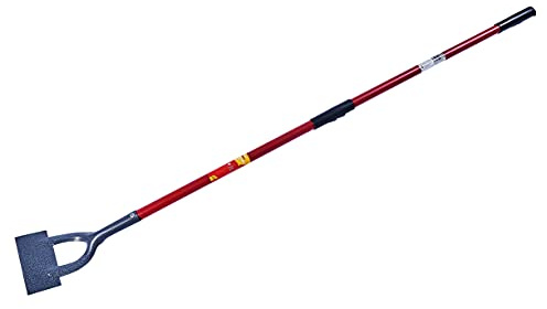 Amtech 48 Dutch Hoe, forged carbon steel head, 120cm tubular shaft with middle/end grips, slice weeds below the surface, reduce bending and fatigue, overall length 143cm