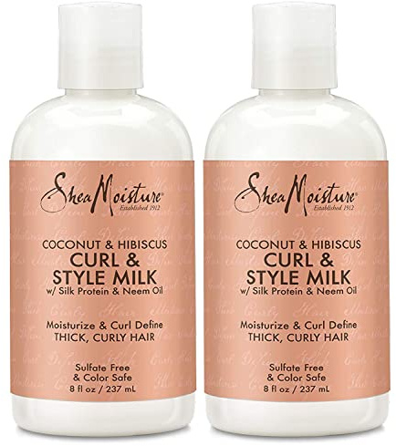 Shea Moisture, Curl e Style Milk, latte per capelli ricci al cocco e ibisco