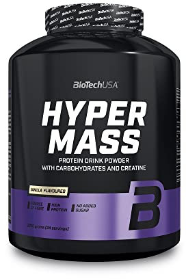BioTechUSA Hyper Mass | Prise de masse avec mélange de glucides et de protéines | Créatine micronisée | Sans gluten, 2.27 kg, Vanille