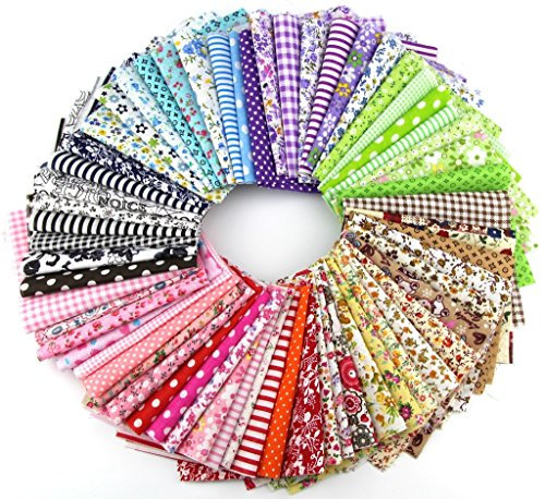 RayLinedo 15pcs 20 * 25cm Fabric Patchwork Craft Cotton Material Mixed Squares Bundle THIN Fabric