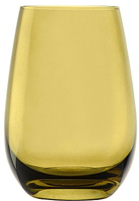Stölzle Lausitz Wassergläser Elements Oliv 6er-Set 465 ml – Allroundgläser für Wasser, Saft & Cocktails – Hochwertige Trinkgläser aus bleifreiem Kristallglas – Spülmaschinengeeignet & stoßfest