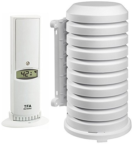 TFA Dostmann Thermo-Hygro-Sender mit Display 30.3180.IT Ersatzsender Klimalogg Pro (Sender 30.3180 + 98.1114 Wetterschutzgehäuse)