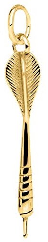My Gold Herren Anhänger Dartpfeil Gold 585 (Ohne Kette) Echtes Gelbgold (14 Karat) 40mm x 3mm Dart Darts Dartscheibe Dartboard Malton A-04767-G401