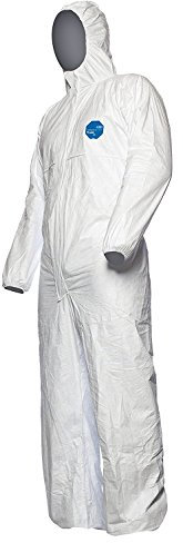 25 pièces DuPont Tyvek 500 Xpert | Vêtement de Protection Chimique, à Capuche, Catégorie III, Type 5-B et 6-B | Robuste et Légère | Blanc | Taille XL