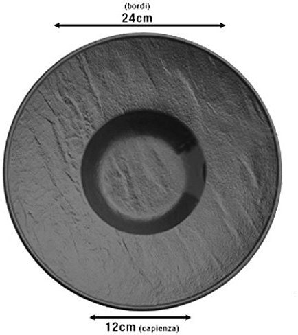 PIATTO FONDO GOURMET CM.24 in porcellana nera Saturnia Vulcania