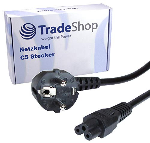 Hochwertiges Netzkabel 250V 2,5A C5 Stecker Mickymaus-Stecker Kleeblatt-Stecker für Laptops von Gericom JVC Maxdata MSI Packard Bell Wortmann Yakumo
