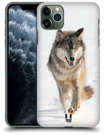 Head Case Designs Grauer Wolf Rennt Tierwelt Harte Rueckseiten Handyhülle Hülle Huelle kompatibel mit Apple iPhone 11 Pro Max