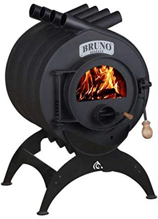 Werkstattofen Bruno Mini II - 9 kW Warmluftofen - hochwertiger Stahl - Zulassung für Deutschland und Schweiz - BimSchV (Untergestell Klassik, ohne Seitenverkleidung)