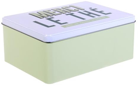 COOK CONCEPT BT6708 Conservation Ma - Scatola per arte della tavola, Bevanda e Apero The Cafe Et Sucre, Metal-Fer, Bianco Verde, 20,5 x 14,7 x 8,5