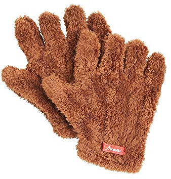 KAHU Waschhandschuh für Haustiere aus Flauschigen Mikrofaser • Saugstark und Schnelltrocknend • Waschlappen für Hunde • Pfotenreiniger • Hunde-Reinigungshandschuh 2er Pack • Farbe: Braun
