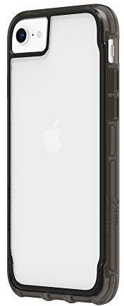 Griffin Survivor GIP-042-BLK Clear Case for Apple iPhone SE (2020) / 8/7 / 6S / 6 [Slim Design I Shock Absorbing Corners I Qi Compatible Mobile Phone Case] (Black/Transparent)