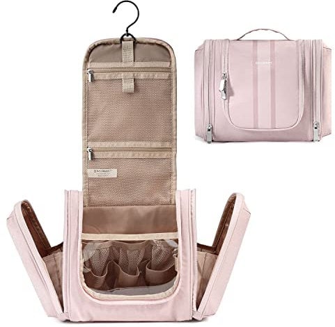 Kulturtasche zum Aufhängen, BAGSMART Reise Organizer mit Aufhängehaken, Grosser Reise Kulturbeutel Wasserfester für Shampoo, Behälter in voller Größe, Toilettenartikel,Kosmetik, für Damen und Herren