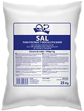 Productos QP, Sal descalcificador, Sal para Piscinas, Depuración de Piscinas, Tratamiento de Aguas, Saco de 25kg