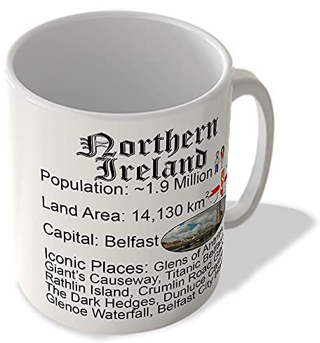 McMug - Northern Ireland - Fun Facts - White Background - Mug, Ceramic, 11fl.oz.