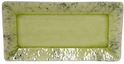 Costa Nova, Madeira Kollektion, Steinzeug Geschirr, Tablett, rechteckig, Zitrone (grün), 34 cm
