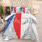 NINENINE Bettwäsche-Set mit Paris-Turm und französischer Flagge, französische Reise, Zeitungs-Muster, weiche Mikrofaser, wendbar, mit passendem Kissenbezug, #5022