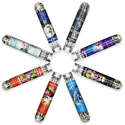 Mini-Puzzle für Erwachsene, 234 Teile (8 Packungen) Kleines Reagenzglas-Puzzle, Herausforderndes Mikro-Puzzle, Schwierig, Heimdekoration, 6 x 4 Zoll (15 x 10 cm)