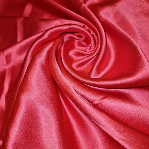 Tissu Charmeuse en satin de soie brillant pour robe de mariée doublure polyester 111,8 cm (1 m, rose fluo)