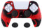 eXtremeRate PlayVital Protection Manette pour ps5 Coque,Housse Silicone avec Capuchon Joystick pour ps5 Controller Accessoire Cover Skin Antidérapante-Rouge & Noir,Édition Guardian