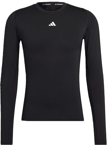 adidas Herren Techfit Training Long Sleeve Tee, Black, M