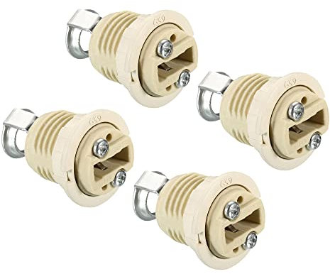 PATIKIL G9 Light Base Socket, 4 Pack Ceramic Lamp Bulb Holder Connector Lighting Replacement for Halogen Incandescent LED Light Bulb