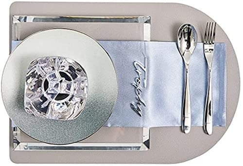Silver Full Tableware Squear Clear Crystal Tray Mat Tableware Plates Sets Knife Fork Spoon Dinnerware Set (Color : OneColor)