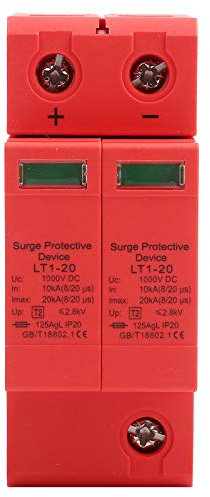 DEWIN Dispositivo Descargador, DC 1000V Dispositivo Descargador de Bajo Voltaje de Protección contra Sobretensiones Domésticas 2P 10KA~20KA