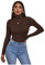 Zaif & Hari® Women's Polo Roll Neck Long Sleeve Turtle Neck Jumper - Ladies Plain Mockneck Casual Top (Brown, 12-14)
