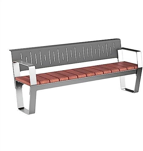 Gartenbank Sitzbank Moderne Outdoor-Bank, Terrassen-Parkbank, Freizeitsitz mit Rückenlehne und Armlehne, Outdoor-Freizeitbank mit stabilem Stahlrahmen, for 2–4 Personen Parkbank Terrassenbank ( Color
