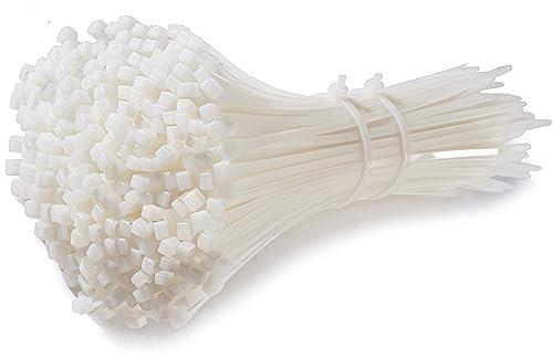 MgcTolBox Collier de Serrage Plastique 200 * 2.5 mm, Petit Serre Cable Blanc, Attache Câble en Nylon Pour Cable Management | Blanc | 200 Pcs