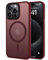 tigratigro Cover Magnetica per iPhone 15 Pro, Compatibile con MagSafe, Custodia Traslucida Opaca Posteriore Sottile Antiurto Protettiva Case, Protezione Antiurto di Grado Militare, Rosso Scuro