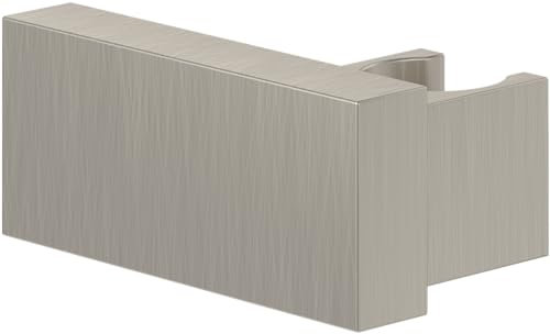 Villeroy & Boch Universal Showers Handbrausehalter, Duschkopfhalterung für Wandmontage, Brausehalter aus robustem Messing, kompatibel mit vielen Handbrausen, eckig, Brushed Nickel Matt