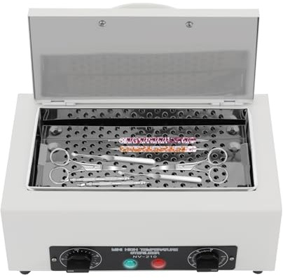 Heißluftsterilisator 300 Watt, Desinfektionsmittel, Hochtemperatur-Sterilisator, Nagelwerkzeug-Sterilisator, Kosmetik-Sterilisator, Fußpflege-Sterilisator, mit Zeitschaltuhr und Kontrollleuchte.