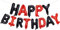 Ponmoo Folie Luftballons Happy Birthday Banner Kit - Schwarz Rot, Party Dekorationen Ballons, Geburtstagsparty Folienballons Gute zum Geburtstag für Erwachsene Kinder
