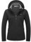 33,000ft Damen Fleece Gefütterte Softshelljacke Wasserdichte Funktionsjacke Fahhradjacke mit Kapuze Winddichte Übergangsjacke Windbreaker zum Radfahren, Wandern Schwarz 40