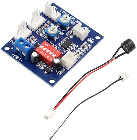 APKLVSR PWM Lüftersteuerung,DC 12V 4 Draht Thermostat PWM Lüfter Drehzahlregler Regler Modul mit Sensor für PC Lüfter Temperaturregler,Auto-Drehzahlregelung &Temperaturregelung