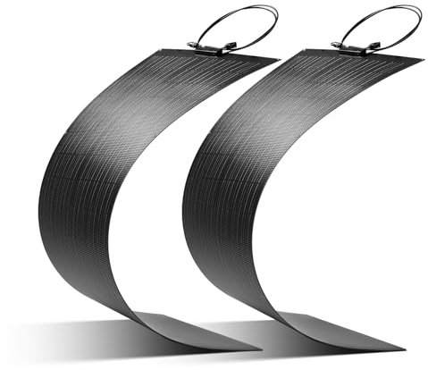 Topunive Flexibel Solarpanel 200W Monokristalline Flexible Solarmodul 200 Watt für 12V 24V Batterien Wohnwagen Wohnmobil Boot Yacht Marine Camper (2 Stücke 200W)