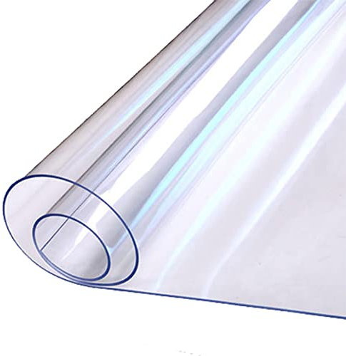 Clear Plastic Vinyl Rug Protector Cover Area Rug Clear PVC Hardwood Floor Mat Non Skid, Durable Plastic Floor Protector for Tile Stone Floor, Easy Glide Desk Chair Mat for Work Study Gaming(100x140cm(