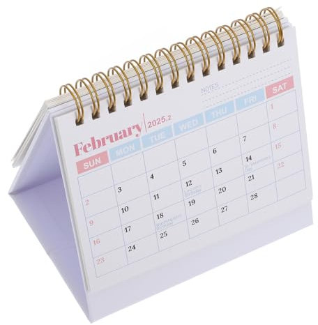 SEWACC Tischkalender Stehend Mini Schreibtischkalender Kompakter Familienplaner Kreativer Desktop Organizer Und Dekoration in Rosa Juli Bis Dezember