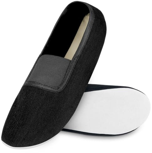 AYBUY Zapatillas de Ballet y Danza Canvas - Zapatillas de Baile Gimnasia Con Suela Completa de Cuero Para Adultos y Niños