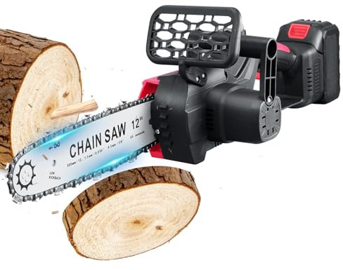 wowspeed 2000W Electric Chainsaw 12in, 21V Cordless Chainsaws with 3000mAh Battery and Charger, Powerful 4500rpm Electric Battery Chainsaw with 2 Chains, Quick and Easy Chain Saw for Tree Pruning