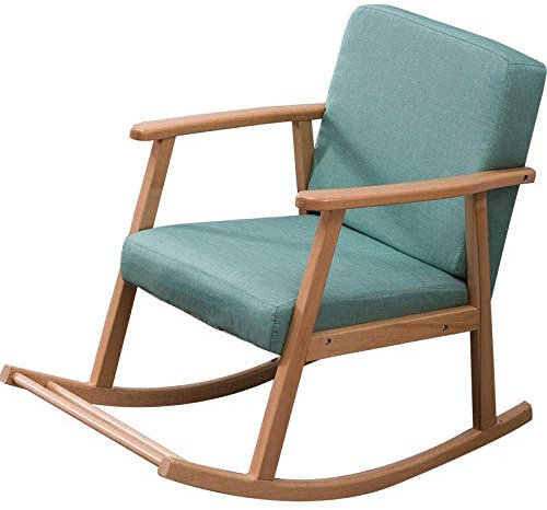 Nordic Schaukelstuhl aus Massivholz für Erwachsene, bequemer Entspannungsstuhl für Schlafzimmer, Wohnzimmer und Büro, Hellbraun, 200 kg Tragkraft
