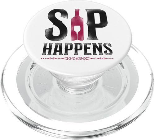 Sommelier Weintrinken Verkostung Wortspiel Vintage Sip Happens PopSockets PopGrip für MagSafe