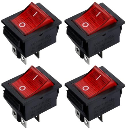 4 Stück Kippschalter 12v,Wippschalter 12v Schalter 4 Polig,Ein Aus Schalter Mikroschalter,Mini Druckschalter für KFZ Einbauschalter,On Off Switch,Flach Wasserdicht Aufputz,Geräteschalter,Tastschalte