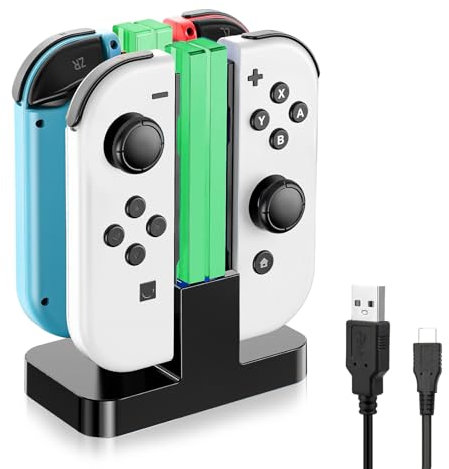 Momowin Switch Ladestation,Switch Zubehör,Switch Controller Ladestation Kompatibel mit Nintendo Switch/Switch OLED Modell Joy Con.
