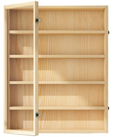 Holzvitrinen mit Sammlerstücken, Spielzeugfiguren, Wandmontage, Aufbewahrungsregal für Zuhause, Wohnzimmer, Schlafzimmer, Büro, Spielzimmer, 3/4/5/6/7/8 Schichten (50 x 10 x 80,5 cm)