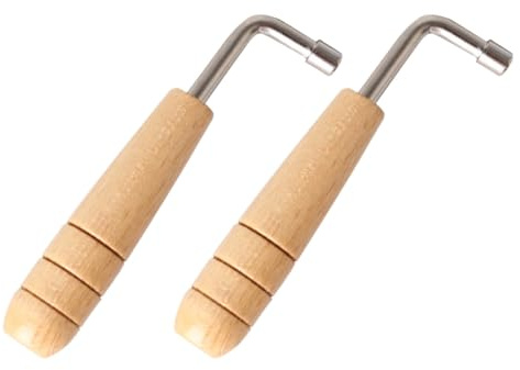Leierharfen aus Edelstahl und Holz 2 Stück Stimmschlüssel, Silber | 10,5x3x0,6cm, Glatte Oberfläche und Feine Politur, für Probe und Auftritt