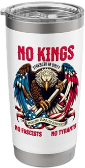 No Kings in America Stand Pro Democracy Protest Tyranny USA Stainless Steel Insulated Tumbler